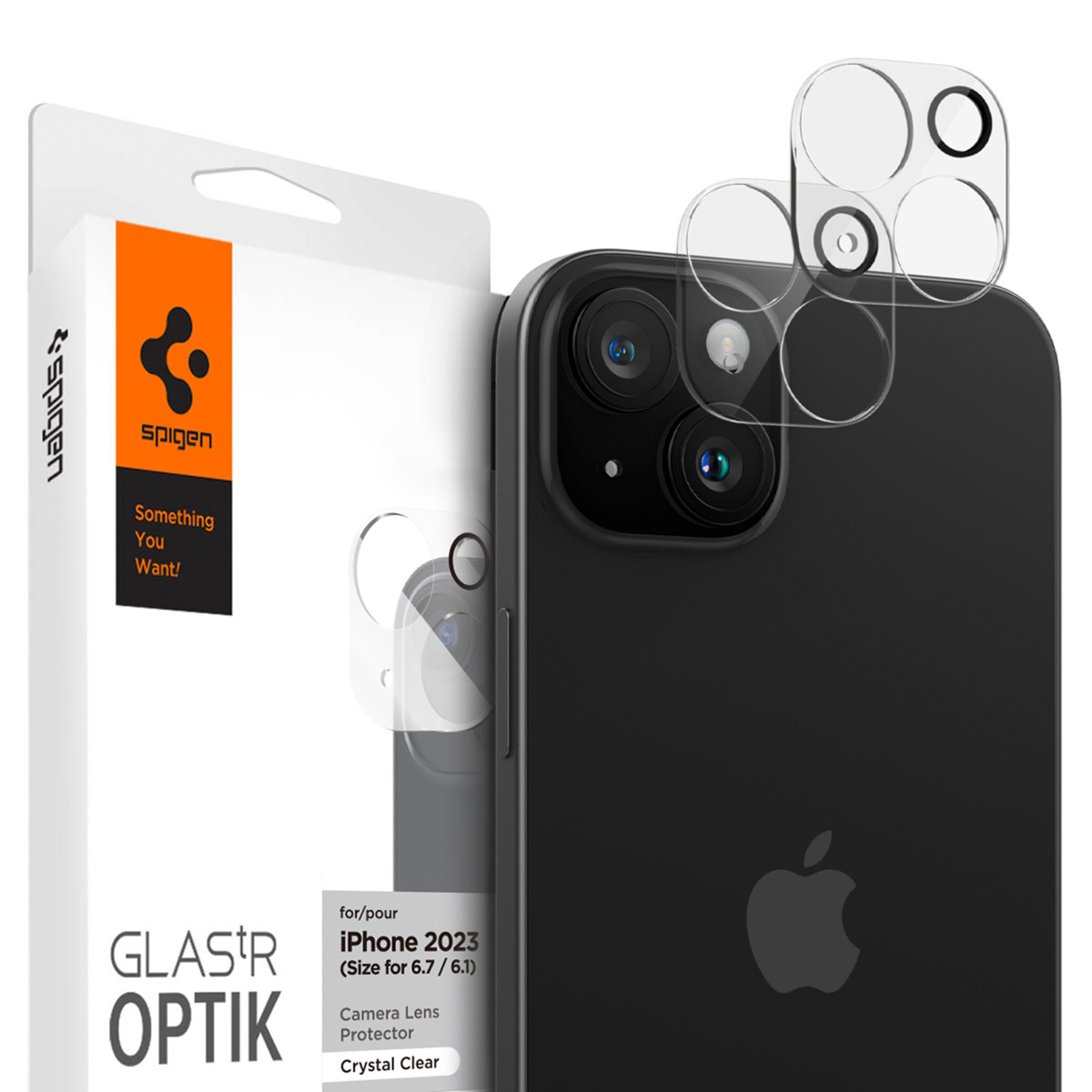Spigen GLAStR Optik Camera Lens Protector - Kamerainsel-Schutz (2er-Pack) für das Apple iPhone 15 / 15 Plus