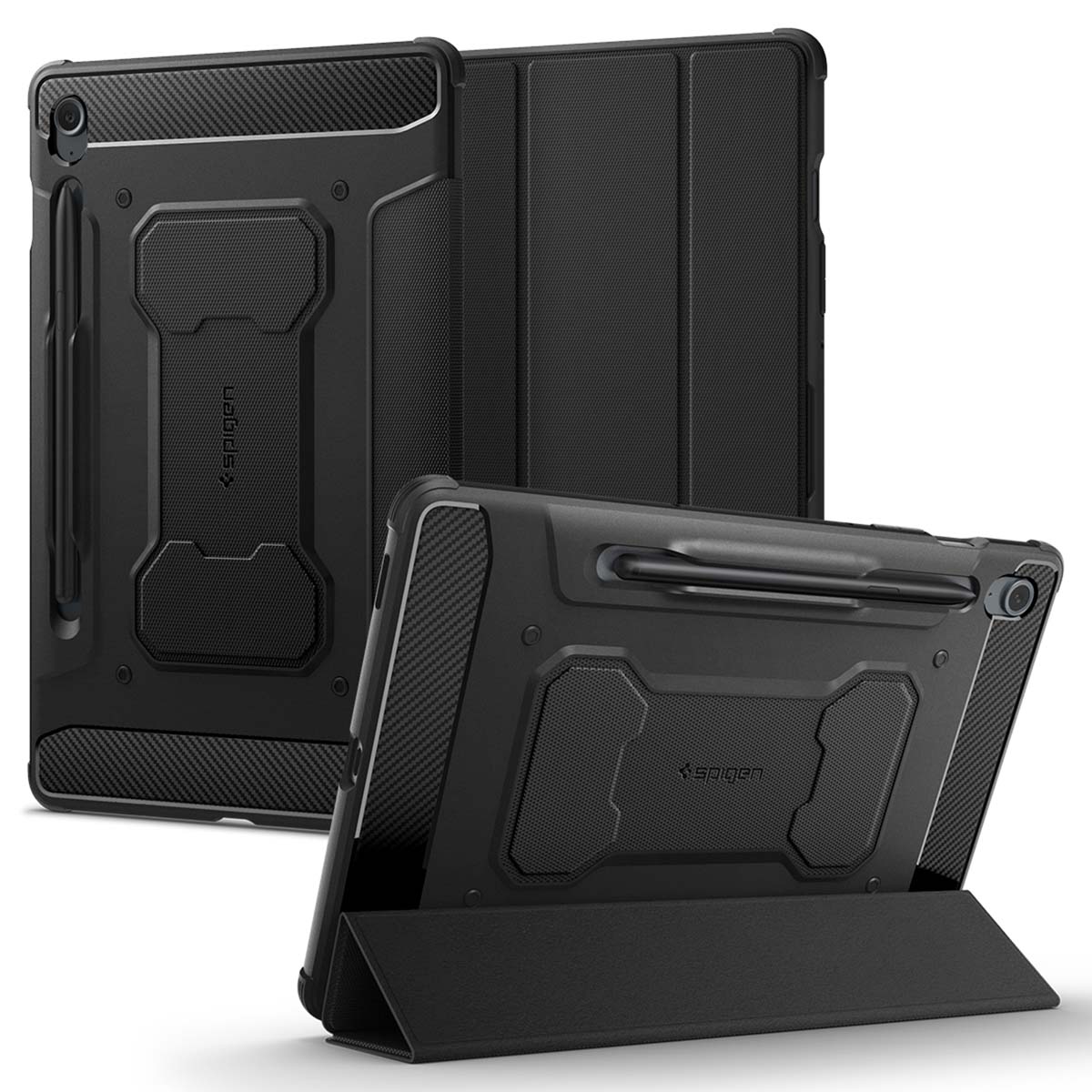 Spigen Rugged Armor Pro Klapphülle für das Samsung Galaxy Tab S10 FE / S9 FE - Schwarz