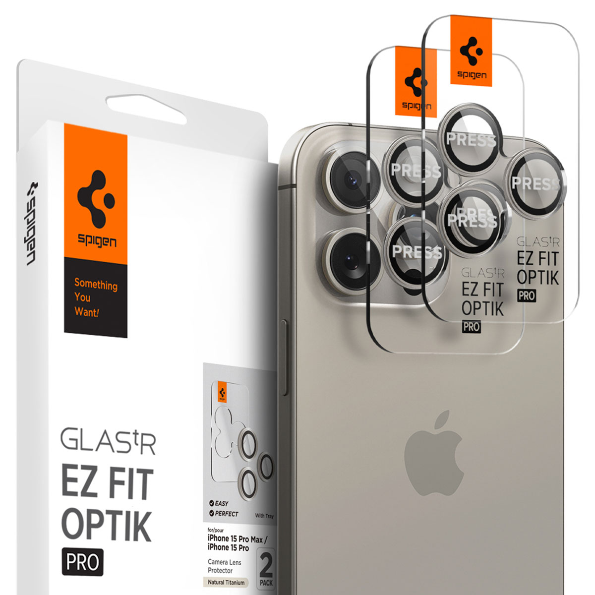 Spigen Glass tR EZ Fit Optik Pro 2 Pack - nature tita - iPhone 171615 Pro  171615 Pro Max - Image 4