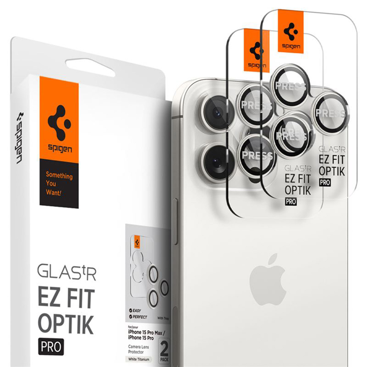 Spigen Optik Pro EZ Fit Lens Protector 2er-Pack für das Apple iPhone 16 Pro (Max) / 15 Pro (Max) / 14 Pro (Max)
