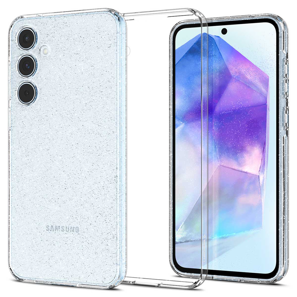 Gehäuse für Samsung Galaxy A55 5G A556, Spigen, Flüssigkristall-Glitter, Transparent ACS07538