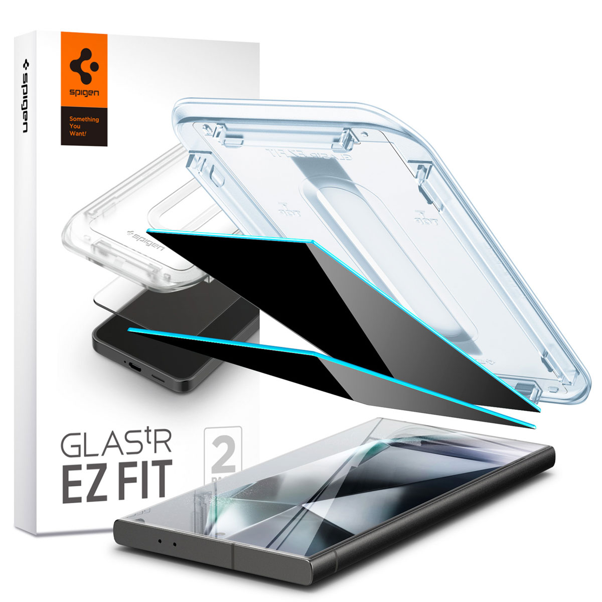 Spigen GLAStR Privacy EZ Fit Displayschutzfolie + Applicator - 2er-Pack für das Samsung Galaxy S24 Ultra