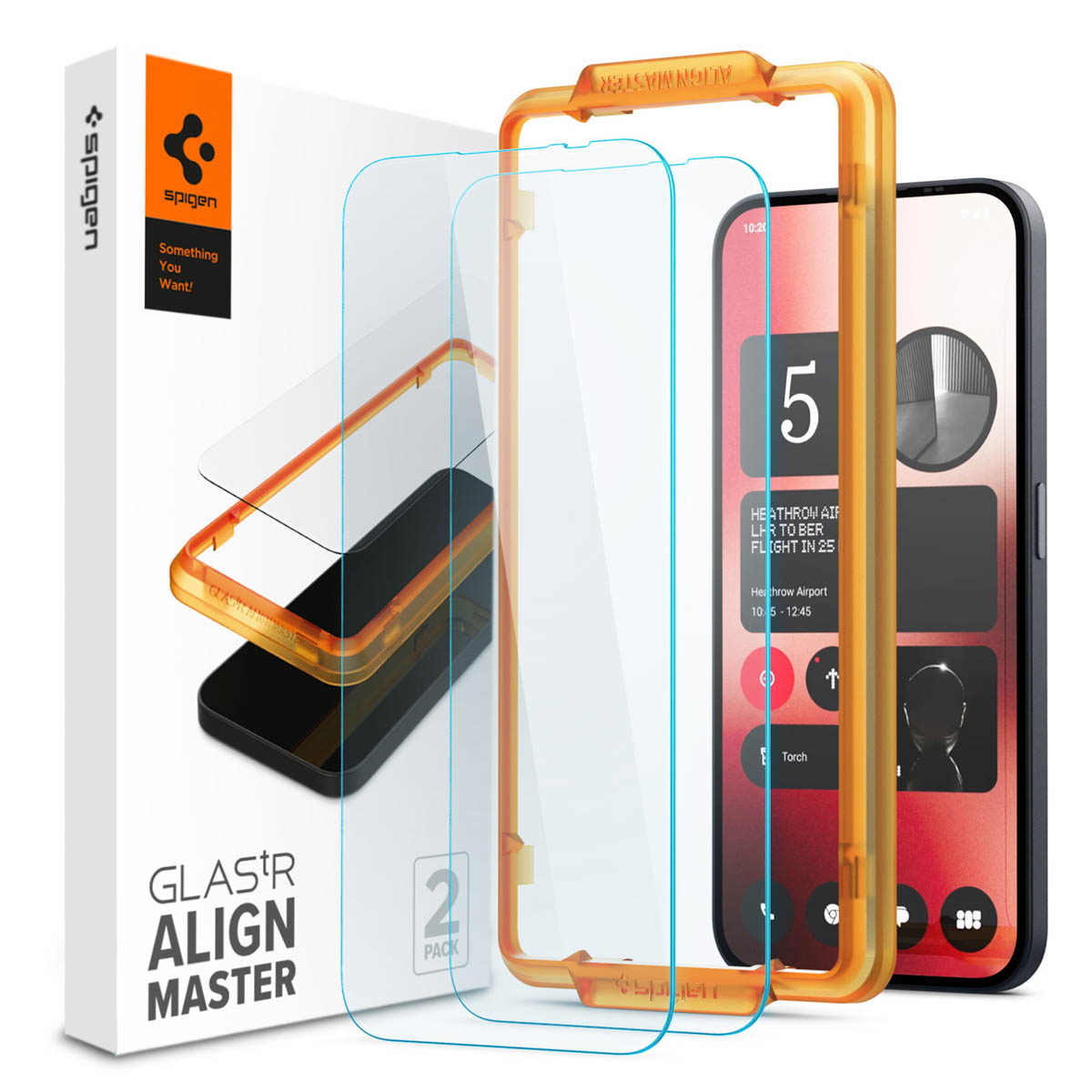 Spigen GLAStR Fit Displayschutzfolie 2er-Pack + Applicator für das Nothing Phone (2a) / (2a) Plus
