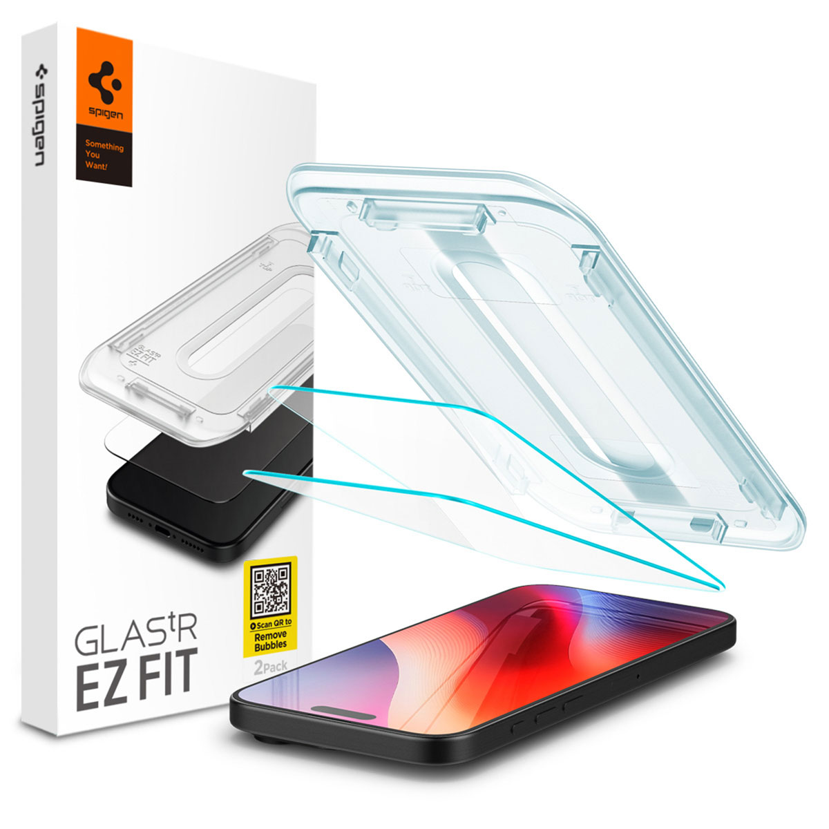 Spigen GLAStR Fit Displayschutzfolie 2er-Pack + Applicator für das Apple iPhone 16 Pro Max / 17 Pro Max
