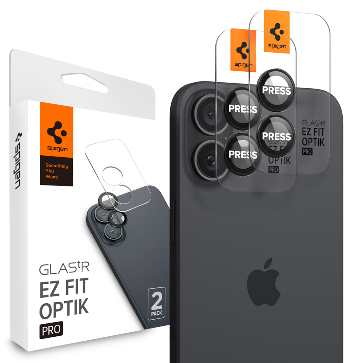Spigen Optik Pro EZ Fit Lens Protector 2er-Pack für das Apple iPhone 16 / 16 Plus / 17 - Schwarz - Image 1