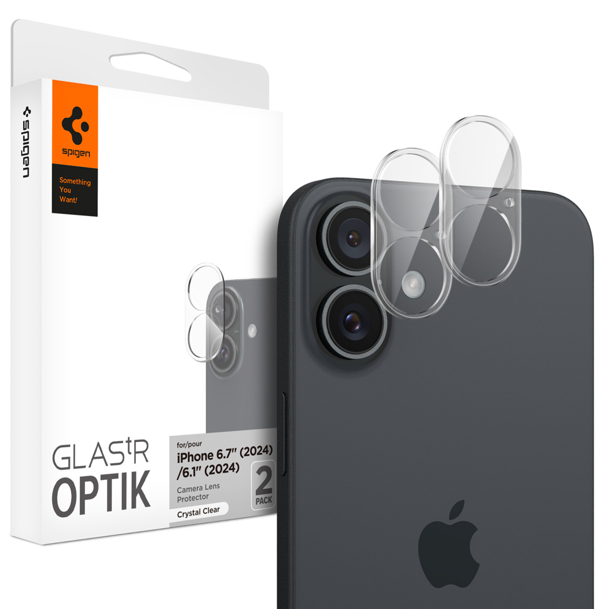 Spigen Optik Glas.tr Panzerglas Für Iphone 16/16 Plus Kamera - Transparent (2 Stück) - Image 4