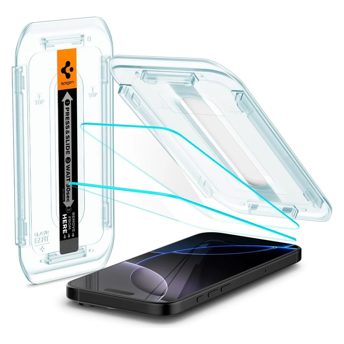 Spigen GLAStR Fit Displayschutzfolie 2er-Pack + Applicator für das Apple iPhone 18 Pro / 17 / 17 Pro / 16 Pro - Image 1
