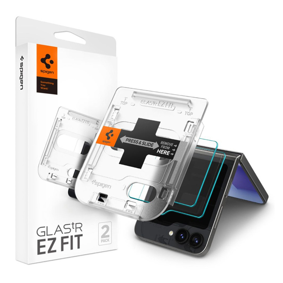 Spigen Glass tR EZ Fit Cover 2 Pack - Samsung Galaxy Z Flip67 FE - Image 5
