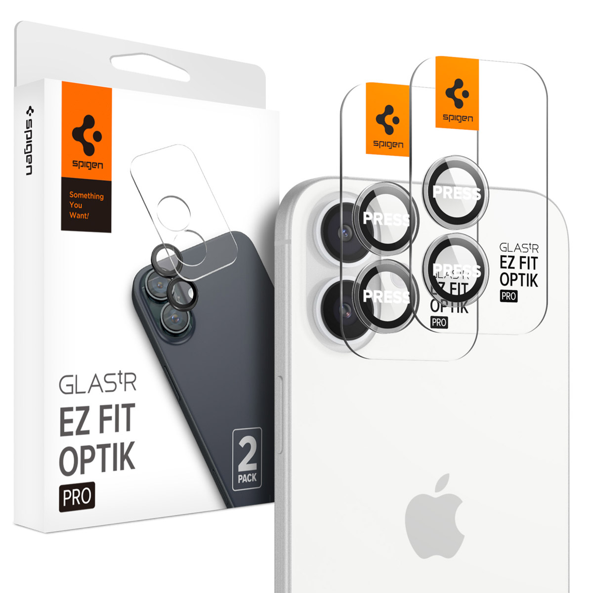 Spigen Optik Pro EZ Fit Lens Protector 2er-Pack für das Apple iPhone 16 / 16 Plus / 17