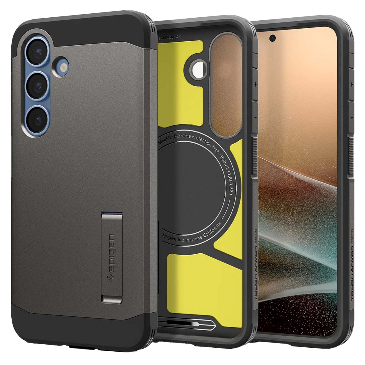 Spigen Tough Armor Backcover MagSafe für das Samsung Galaxy S25 Plus - Gunmetal