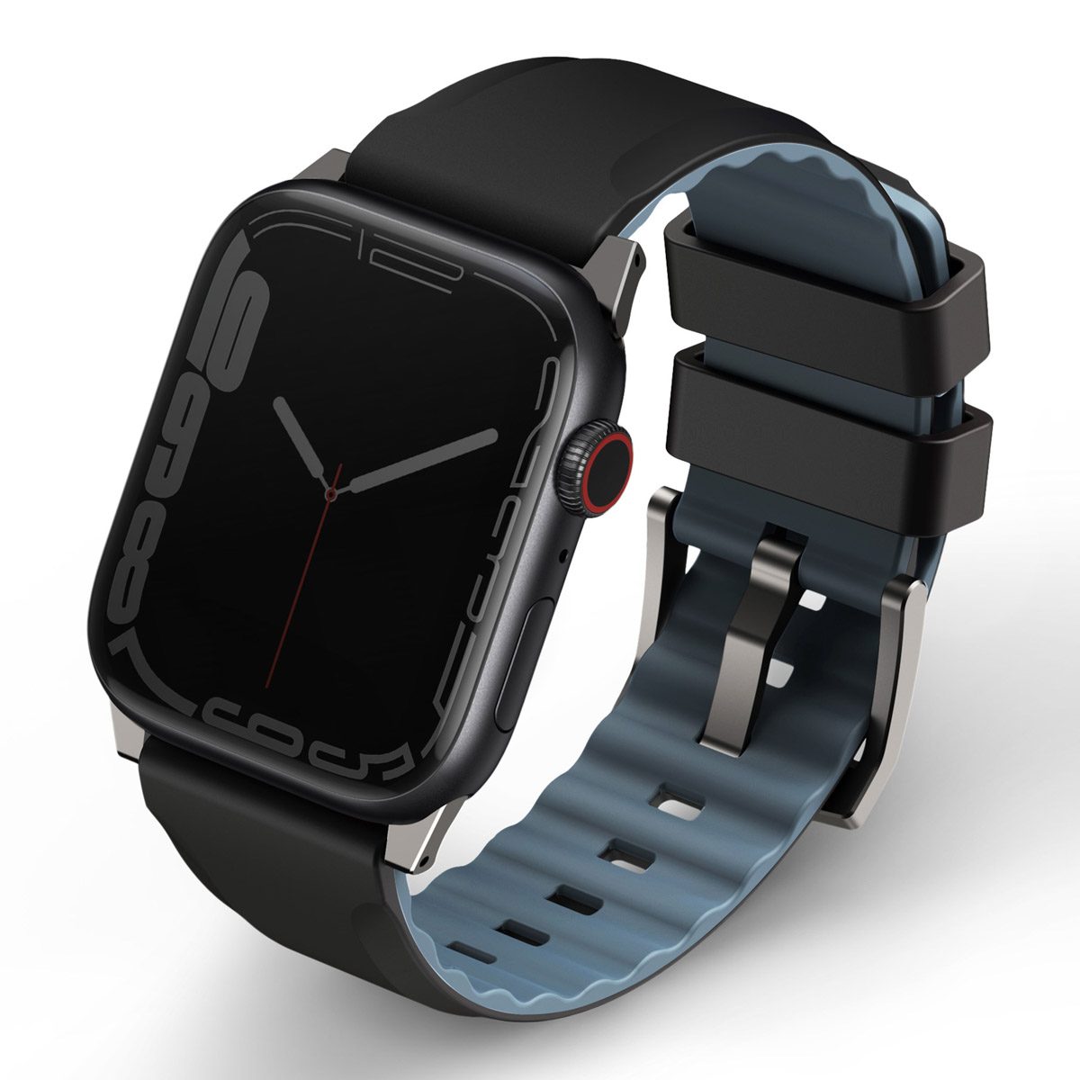 Uniq Linus AiroSoft™ Silikonarmband für Apple Watch | 38/40/41/42 mm - Midnight Black
