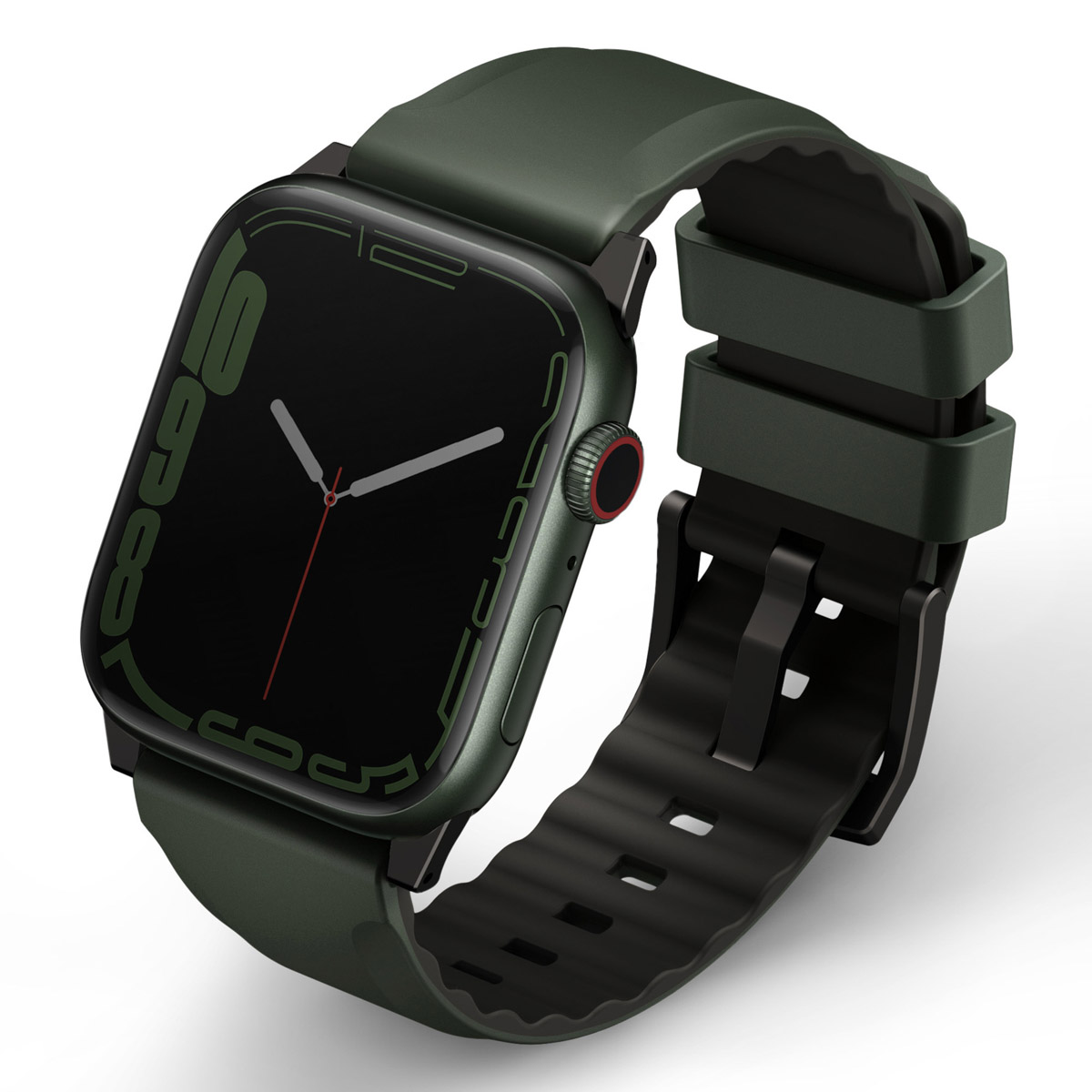 Uniq Linus AiroSoft™ Silikonarmband für Apple Watch | 44/45/46/49 mm - Moss Green
