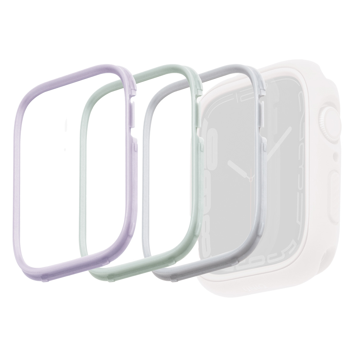 Uniq 3er-Pack Bezels - Moduo Bezel Bundel für das Apple Watch - 40 / 41 mm - Sage & Lilac & White