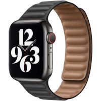 Apple Leather Link für die Apple Watch Series 1-9 / SE - 38/40/41 mm - Größe S/M - Schwarz