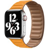 Apple Leather Link für die Apple Watch Series 1-9 / SE - 38/40/41 mm - Große M/L - California Poppy