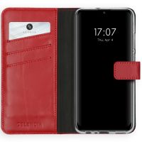 Selencia Echtleder Klapphülle für das Huawei P Smart (2020) - Rot