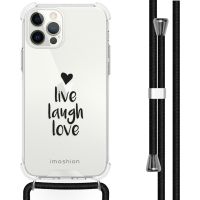 iMoshion Design Hülle mit Band für das iPhone 12 (Pro) - Live Laugh Love