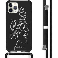 iMoshion Design Hülle mit Band für das iPhone 11 Pro - Woman Flower Black