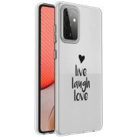 iMoshion Design Hülle Samsung Galaxy A72 - Live Laugh Love - Schwarz