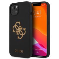 Guess 4G Logo Silicone Back Cover für das iPhone 13 Mini - Schwarz