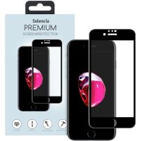 Selencia Premium Screen Protector aus gehärtetem Glas für das iPhone SE (2022 / 2020) - Schwarz