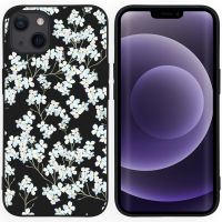 iMoshion Design Hülle für das iPhone 13 - Blume - Weiß / Schwarz