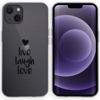 iMoshion Design Hülle für das iPhone 13 - Live Laugh Love - Schwarz