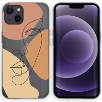 iMoshion Design Hülle für das iPhone 13 - LIne Art Color Face