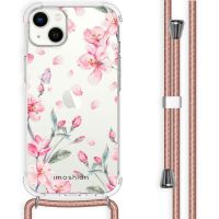 iMoshion Design Hülle mit Band für das iPhone 14 Plus - Blossom Watercolor