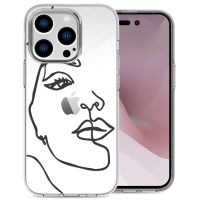 iMoshion Design Hülle für das iPhone 14 Pro - Line Art Woman White