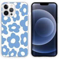 iMoshion Design Hülle für das iPhone 13 Pro - Retro Blue Flowers