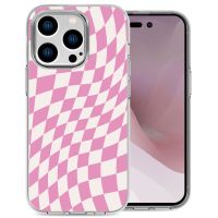 iMoshion Design Hülle für das iPhone 14 Pro - Retro Pink Check