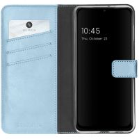 Selencia Echtleder Klapphülle für das Samsung Galaxy A22 (5G) - Hellblau