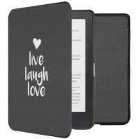 iMoshion Design Slim Hard Case Sleepcover für das Kobo Clara HD-Live Laugh Love