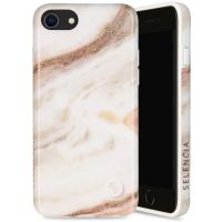 Selencia Aurora Fashion Back Case für das iPhone SE (2022 / 2020) / 8 / 7 - ﻿Strapazierfähige Hülle - 100 % recycelt - Weißer Marmor