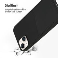 Accezz Premium Leather Card Slot Back Cover für das iPhone 14 Plus - Schwarz
