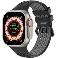iMoshion Silikonsportarmband Buckle für das Apple Watch Series 1-9 / SE / Ultra (2) - 42/44/45/49 mm - Schwarz / Grau