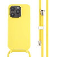 iMoshion Silikonhülle mit Band für das iPhone 14 Pro - Gelb
