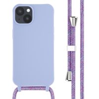 iMoshion Silikonhülle mit Band für das iPhone 14 - Violett