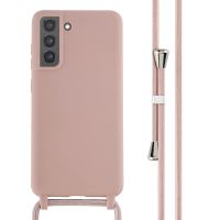 iMoshion Silikonhülle mit Band für das Samsung Galaxy S21 FE - Sand Pink