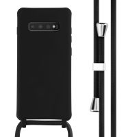 iMoshion Silikonhülle mit Band für das Samsung Galaxy S10 Plus - Schwarz