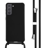 iMoshion Silikonhülle mit Band für das Samsung Galaxy S21 - Schwarz