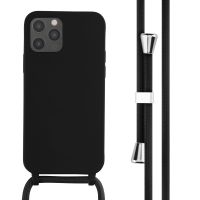 iMoshion Silikonhülle mit Band für das iPhone 12 (Pro) - Schwarz