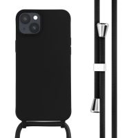 iMoshion Silikonhülle mit Band für das iPhone 14 Plus - Schwarz
