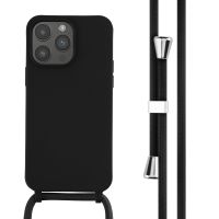 iMoshion Silikonhülle mit Band für das iPhone 14 Pro Max - Schwarz