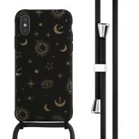 iMoshion Silikonhülle design mit Band für das iPhone X / Xs - Sky Black