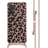 iMoshion Silikonhülle design mit Band für das Samsung Galaxy A32 (4G) - Animal Pink