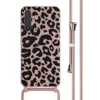 iMoshion Silikonhülle design mit Band für das Samsung Galaxy A34 (5G) - Animal Pink