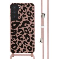 iMoshion Silikonhülle design mit Band für das Samsung Galaxy S22 - Animal Pink
