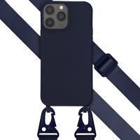 Selencia Silikonhülle mit abnehmbarem Band für das iPhone 13 Pro Max - Dunkelblau